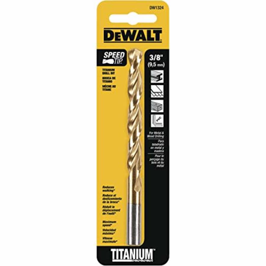 DEWALT DW1324 3/8-Inch Titanium Split Point Twist Drill Bit for $6 DEWALT DW1324 3/8-Inch Titanium Split Point Twist Drill Bit for $6