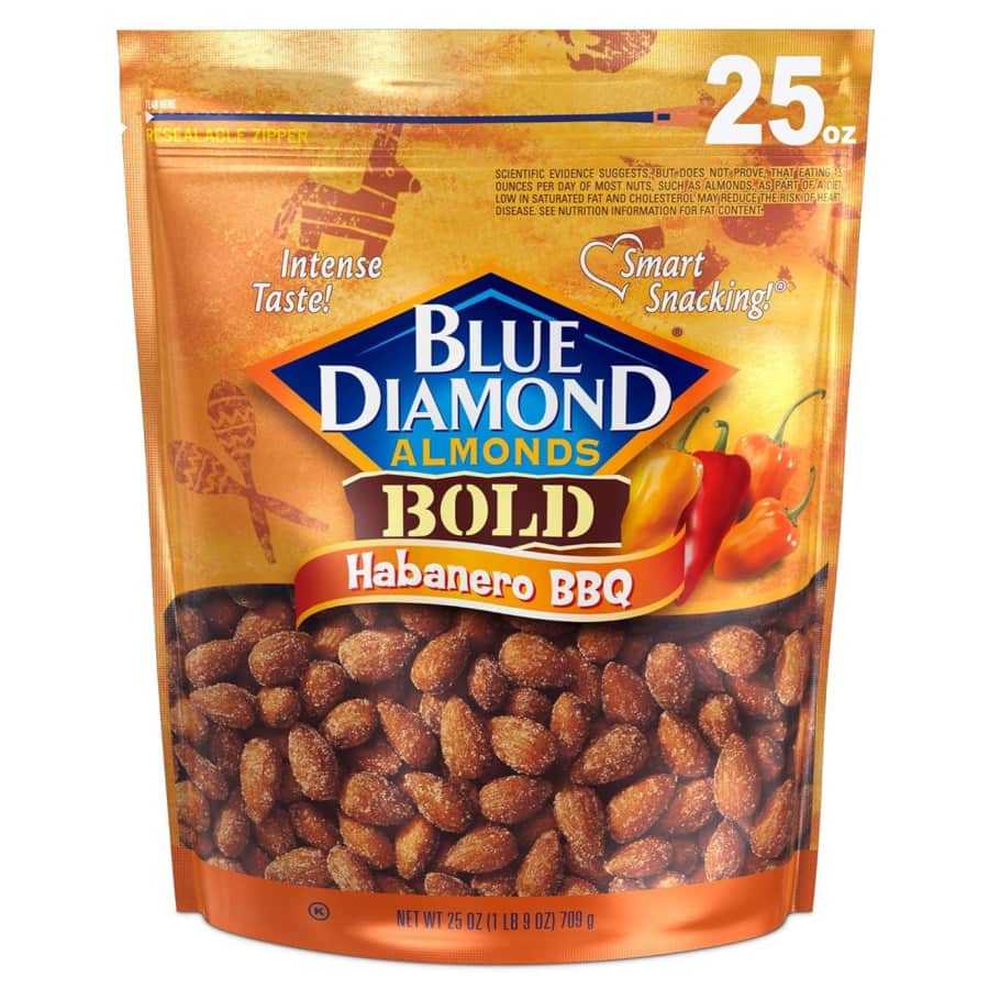 Blue Diamond 25-oz. Habanero BBQ Almonds for $12 Blue Diamond 25-oz. Habanero BBQ Almonds for $12