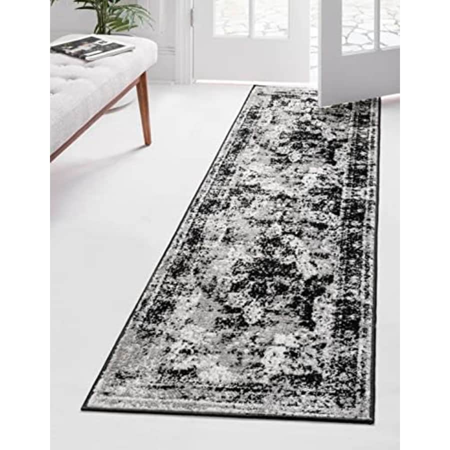 Unique Loom Sofia Collection Area Rug - Salle Garnier (2' x 8' Runner, Black/ Ivory) for $58 Unique Loom Sofia Collection Area Rug - Salle Garnier (2' x 8' Runner, Black/ Ivory) for $58