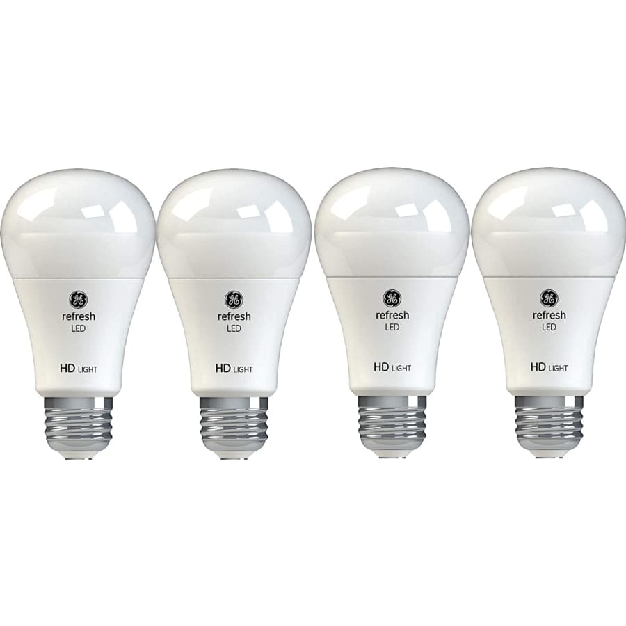 GE Refresh 60W-Equivalent Dimmable A19 LED Light Bulb 4-Pack for $15
