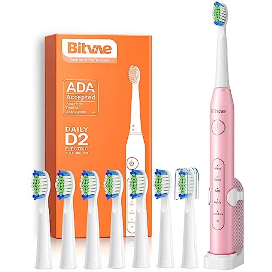 Bitvae Daily Sonic Electric Toothbrush w/ 8 Brush Heads for $15