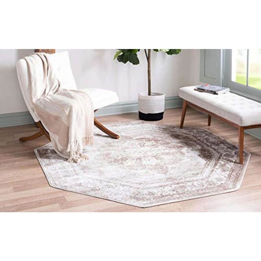 Unique Loom Sofia Collection Traditional Vintage Light Brown/Tan Octagonal Rug (6' 0 x 6' 0) for $71 Unique Loom Sofia Collection Traditional Vintage Light Brown/Tan Octagonal Rug (6' 0 x 6' 0) for $71