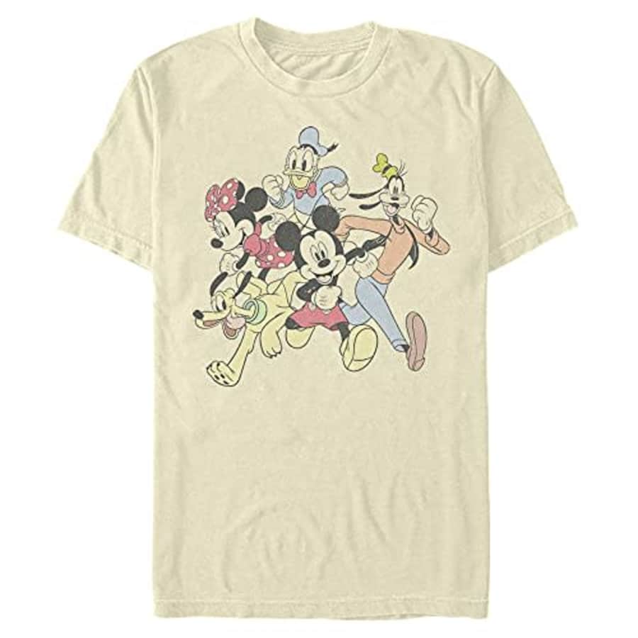 Disney Men's Characters Group Run T-Shirt, Cream, Small for $11 Disney Men's Characters Group Run T-Shirt, Cream, Small for $11
