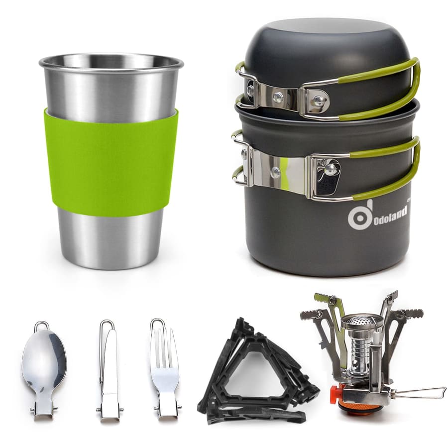 Odoland 9-Piece Camping Cookware Set: $16 w/ Prime