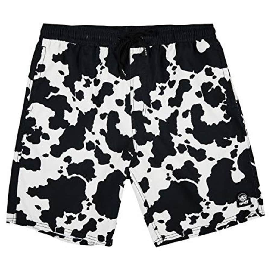 NEFF Men's Hot Tub Swim Surf Shorts, White, S for $36