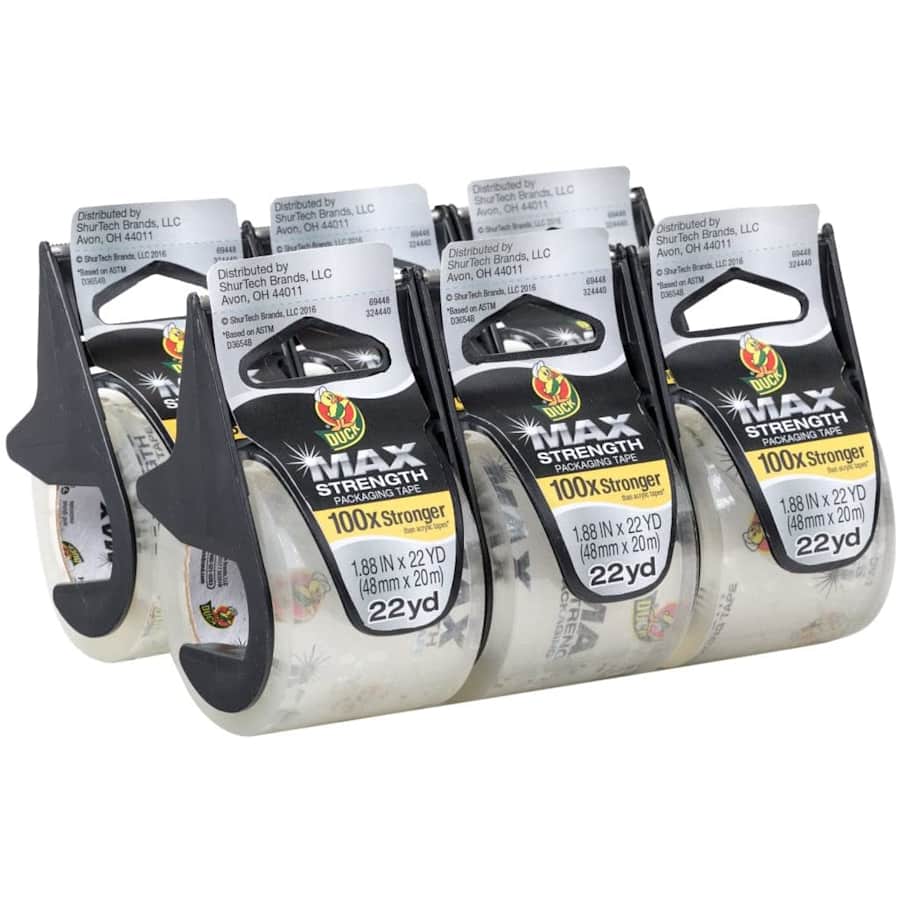 Duck MAX Strength Packing Tape 6-Pack for $13 Duck MAX Strength Packing Tape 6-Pack for $13