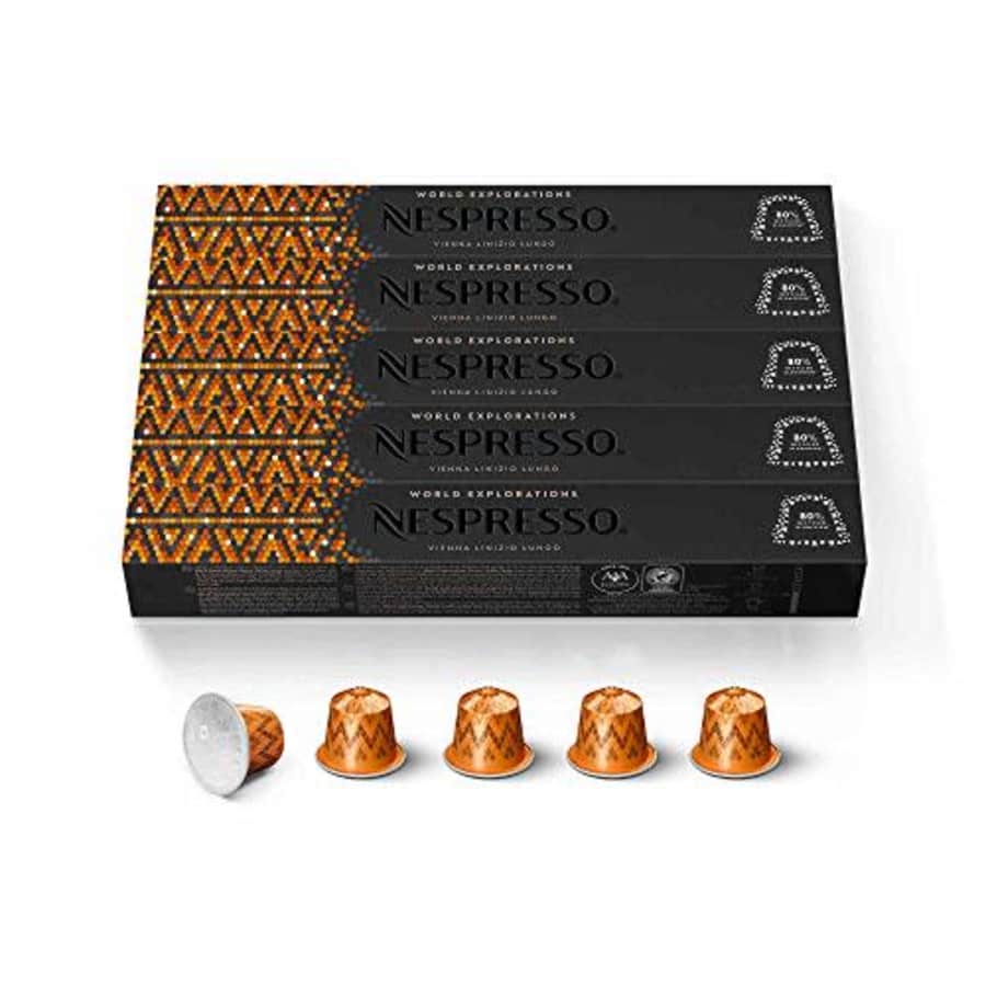 Nespresso Capsules OriginalLine, Vienna Linizio Lungo, Mild Roast Coffee, 50 Count Coffee Pods, for $43 Nespresso Capsules OriginalLine, Vienna Linizio Lungo, Mild Roast Coffee, 50 Count Coffee Pods, for $43