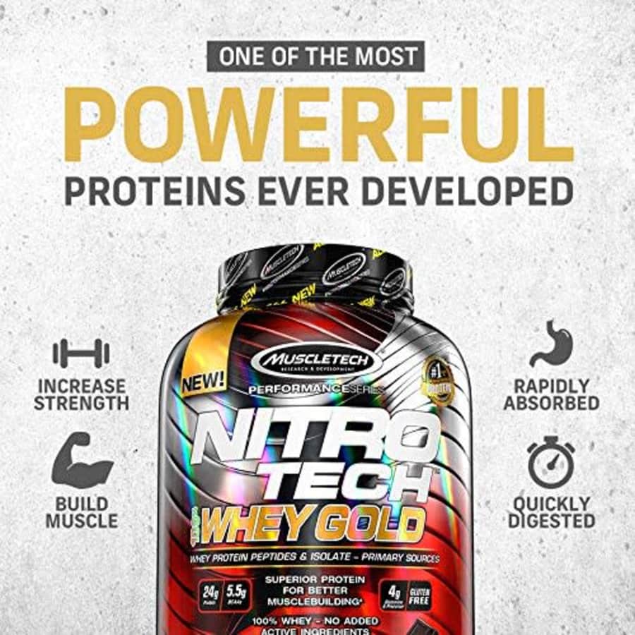 MuscleTech Nitro-Tech Whey Gold Protein Powder, Whey Isolate and Peptides, 24 Grams Protein, 5.5 for $25 MuscleTech Nitro-Tech Whey Gold Protein Powder, Whey Isolate and Peptides, 24 Grams Protein, 5.5 for $25