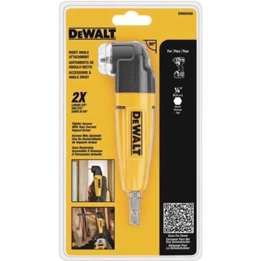 DEWALT Right Angle Drill Adapter DWARA050 HD Version in Retail Pack for $38 DEWALT Right Angle Drill Adapter DWARA050 HD Version in Retail Pack for $38