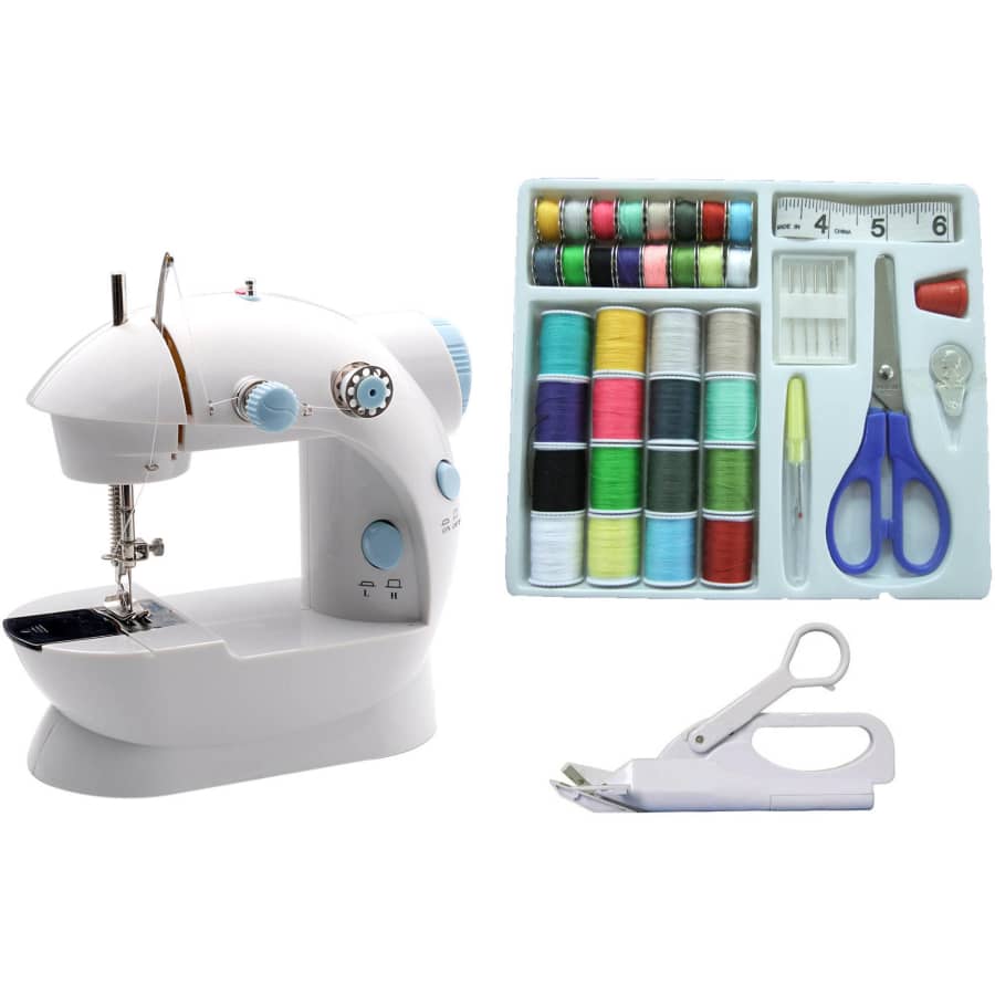Michley Mini Sewing Machine & Accessories 3-Piece Value Bundle for $22