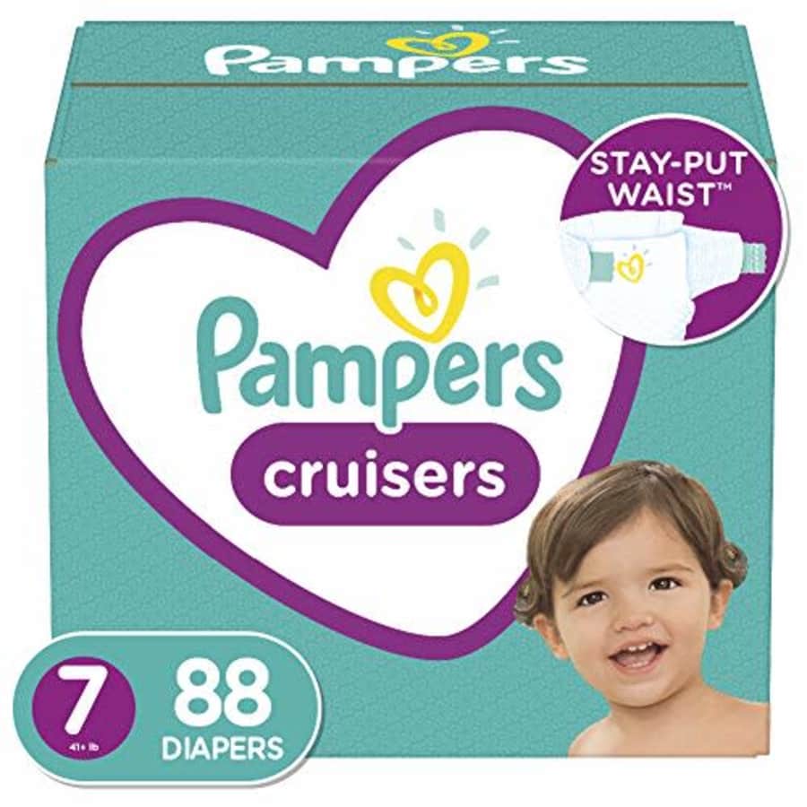 Diapers Size 7, 88 Count - Pampers Cruisers Disposable Baby Diapers, ONE MONTH SUPPLY (Packaging for $56
