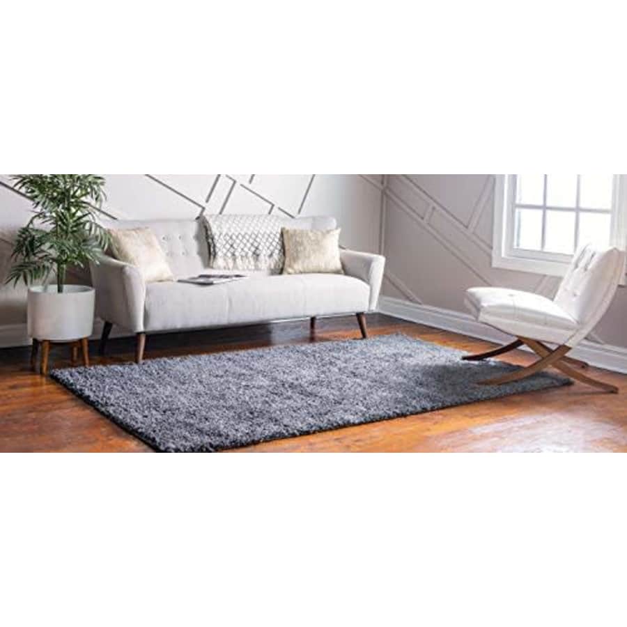 Unique Loom Davos Shag Collection Contemporary Soft Cozy Solid Shag Peppercorn Area Rug (5' 0 x 8' for $72