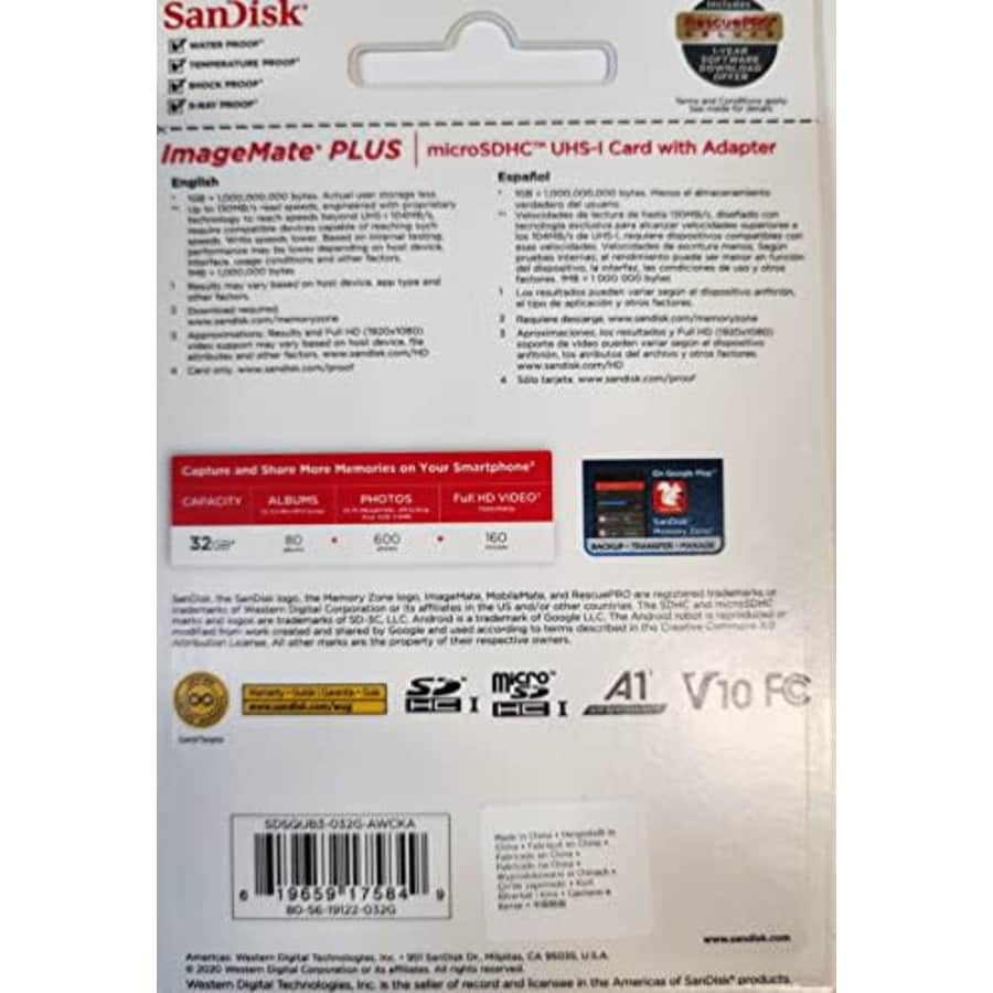 SanDisk 32GB ImageMate Plus microSDHC UHS-1 Memory Card with Adapter - 130MB/s, C10, U1, V10, Full for $14 SanDisk 32GB ImageMate Plus microSDHC UHS-1 Memory Card with Adapter - 130MB/s, C10, U1, V10, Full for $14