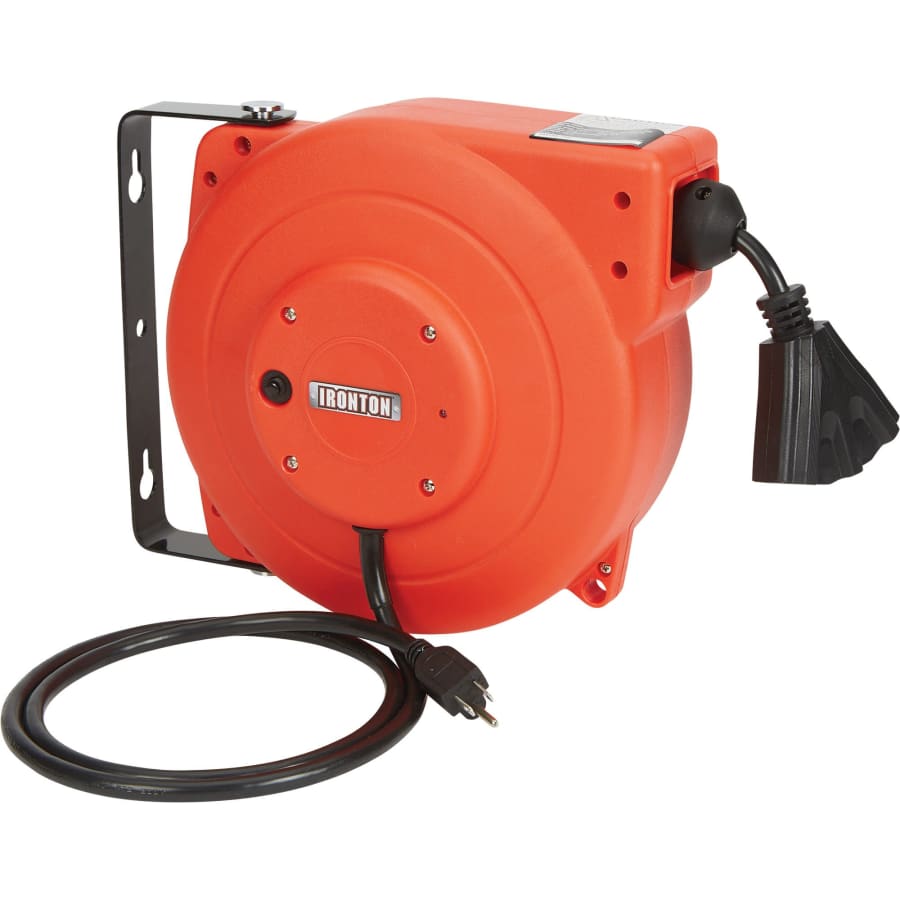 Ironton 40-Foot Retractable Extension Cord Reel w/ Triple Tap for $60 Ironton 40-Foot Retractable Extension Cord Reel w/ Triple Tap for $60