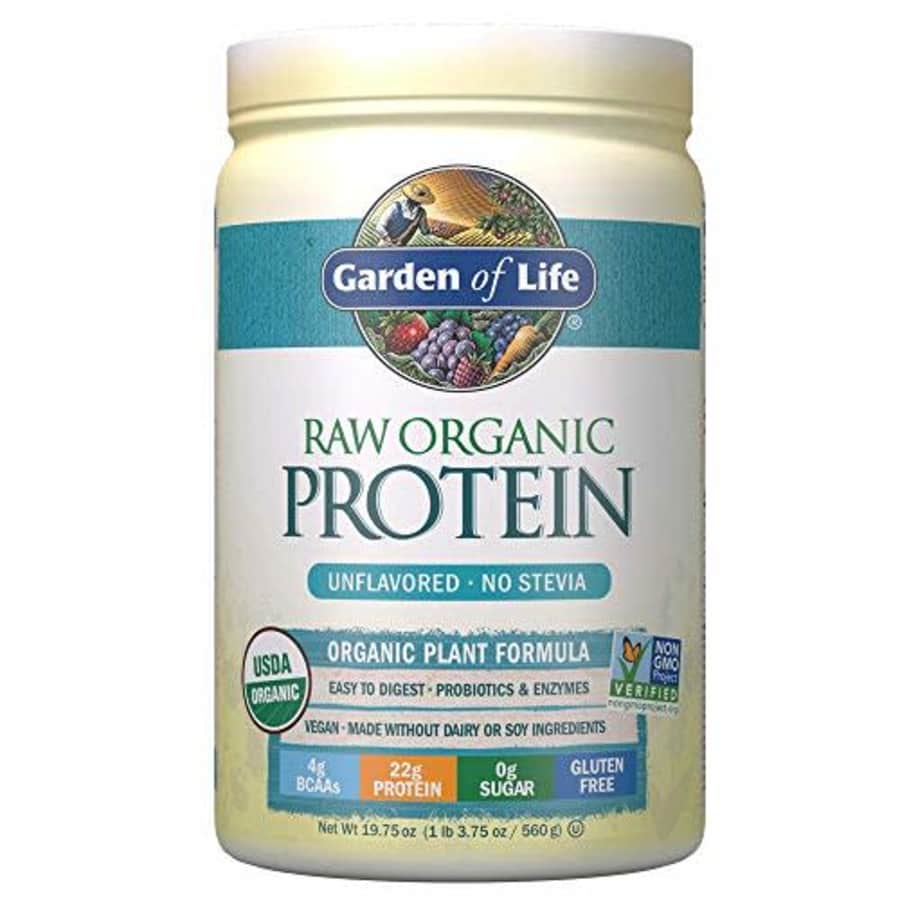 Garden of Life Raw Organic Protein Unflavored Powder, 20 Servings, Packaging May Vary, Certified for $36