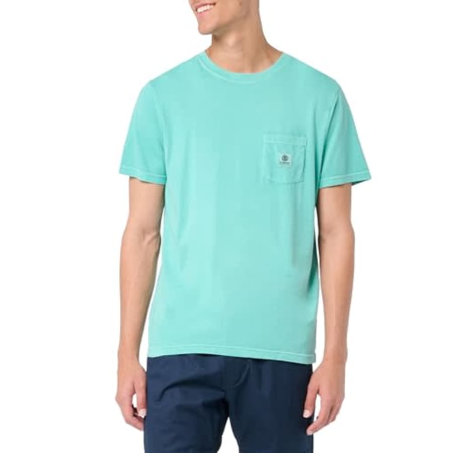 Element Men's Basic Pocket Label Pigment Short Sleeve T-Shirt, Lagoon for $14