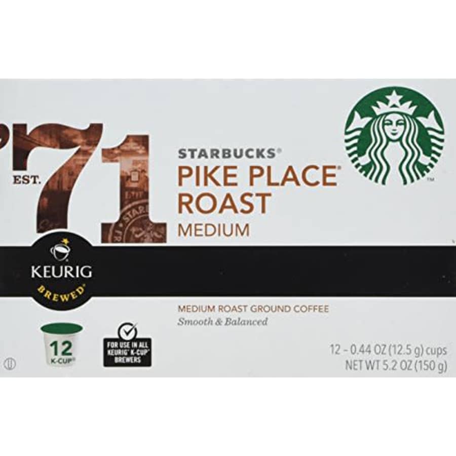Starbucks Pike Place Roast, K-Cup Portion Pack for Keurig K-Cup Brewers, 24 K-Cups (Pack of 2) for $38 Starbucks Pike Place Roast, K-Cup Portion Pack for Keurig K-Cup Brewers, 24 K-Cups (Pack of 2) for $38