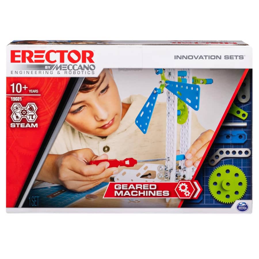 Erector by Meccano Geared Machines S.T.E.A.M. Building Kit with Moving Parts for $10 Erector by Meccano Geared Machines S.T.E.A.M. Building Kit with Moving Parts for $10