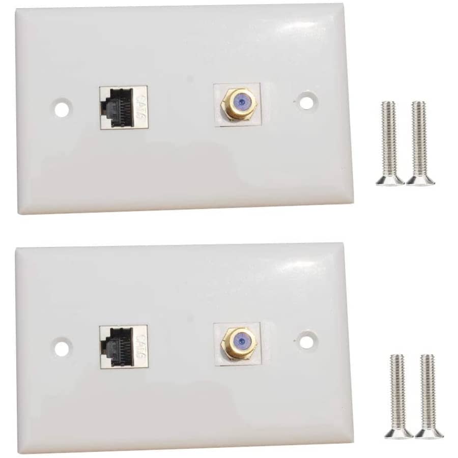 Moaveq Ethernet Cat6+F Coax Wall Plate 2-Pack for $6 Moaveq Ethernet Cat6+F Coax Wall Plate 2-Pack for $6