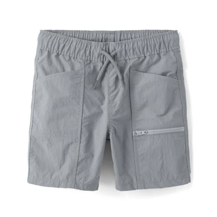 The Children's Place Boys' Quick Dry Pull On Cargo Shorts 5.5", Fin Gray for $8
