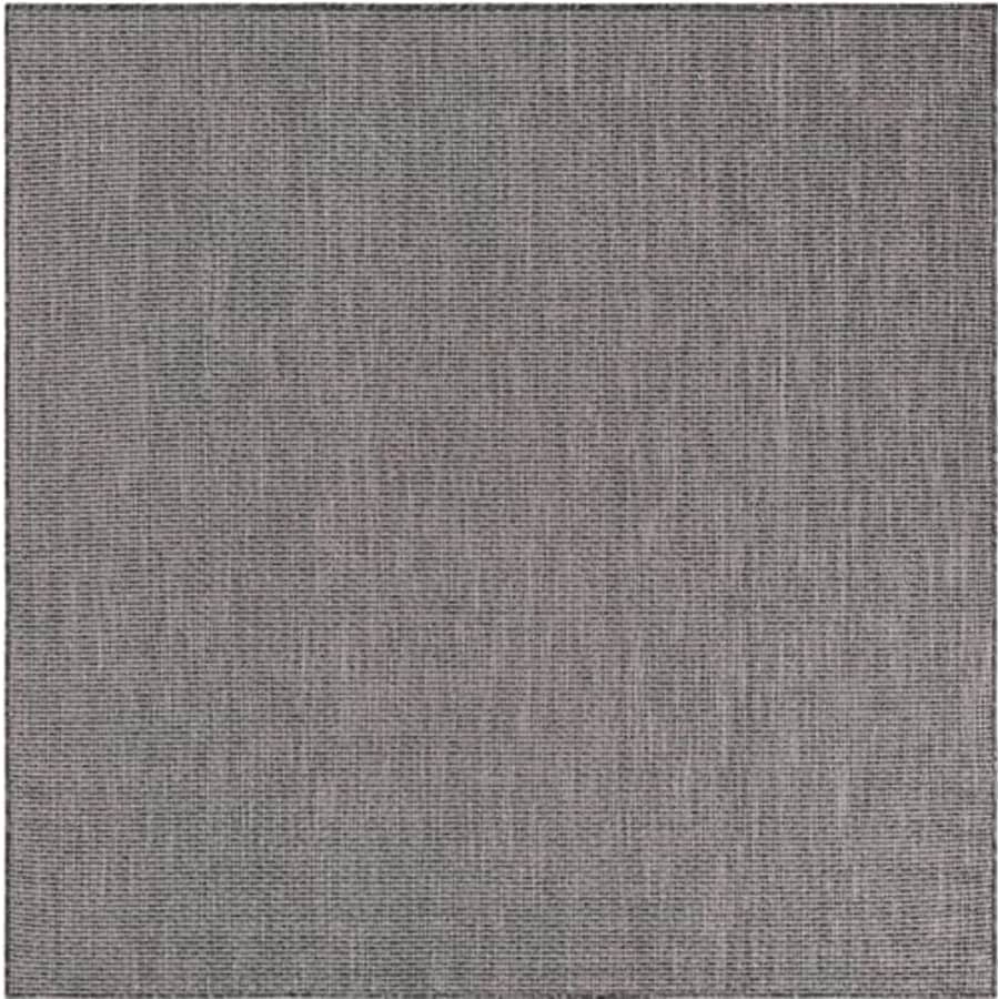 Unique Loom Outdoor Solid Collection Area Rug (6' 1" Square Black/Ivory) for $60