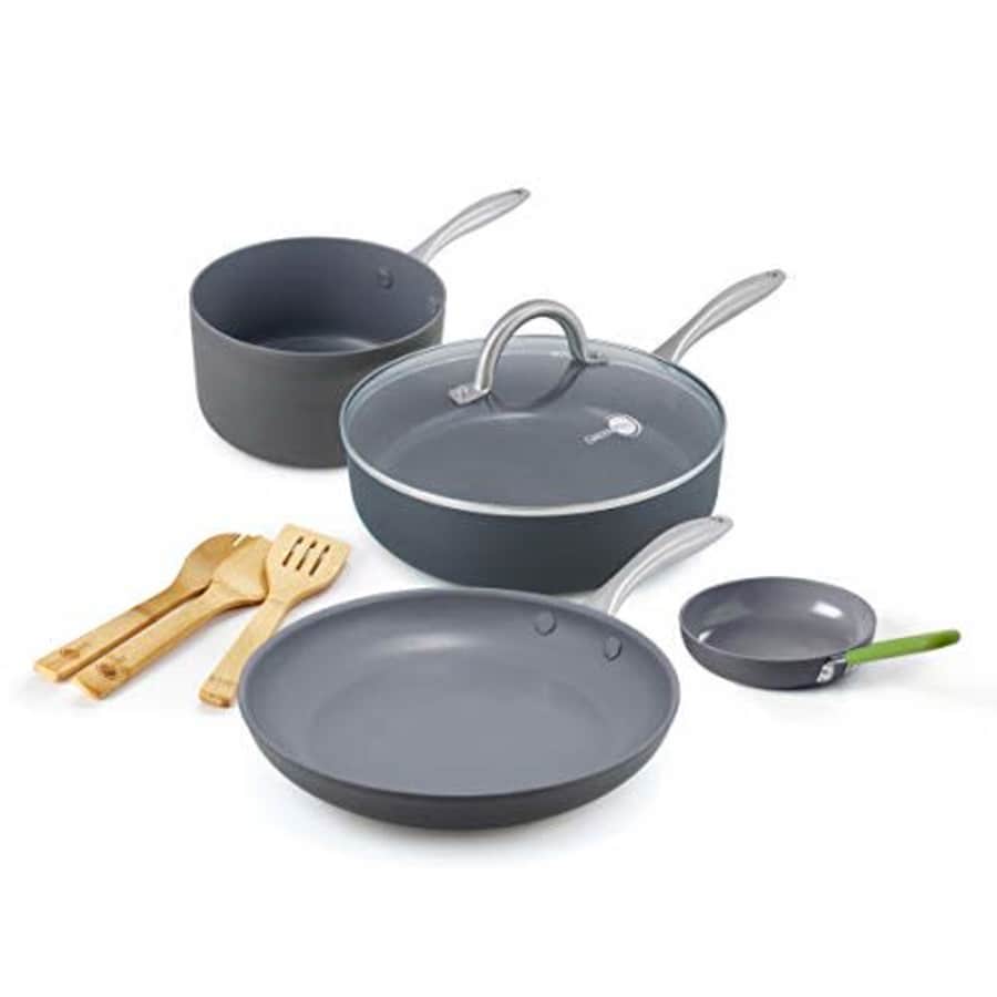 GreenPan Lima Healthy Ceramic Nonstick, 8 Piece Cookware Pots and Pans Set, Gray for $185 GreenPan Lima Healthy Ceramic Nonstick, 8 Piece Cookware Pots and Pans Set, Gray for $185