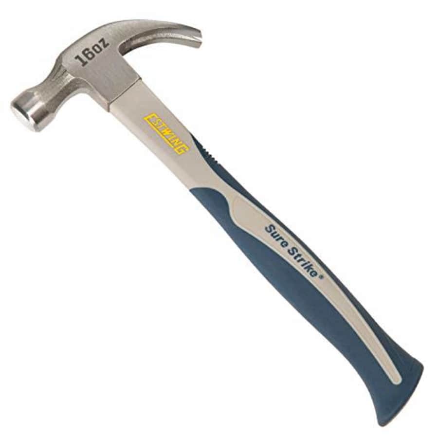 ESTWING Sure Strike Hammer - 16 oz Curved Claw Hammer with Smooth Face & Carbon Fiber Handle - for $30