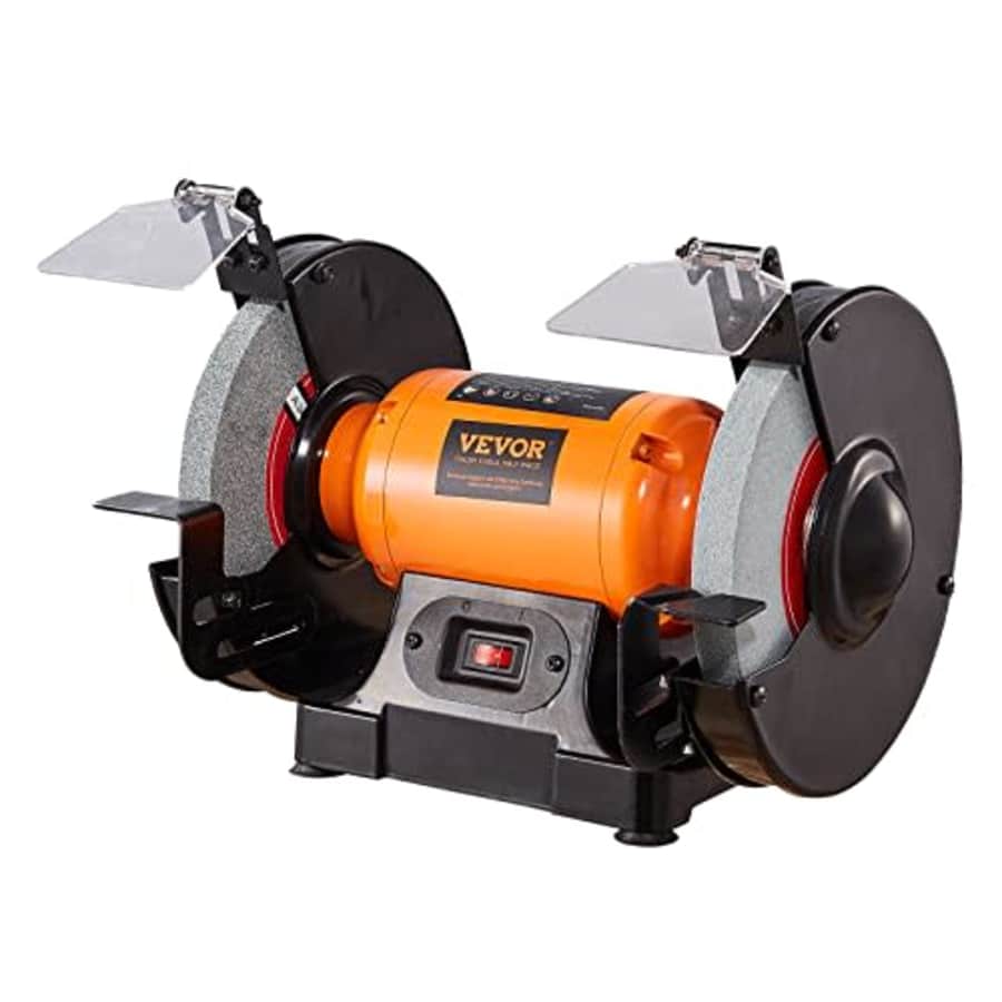 VEVOR Bench Grinder, 8 inch Single Speed Bench Grinder with 3A Brushless Motor 3580 RPM Table for $84