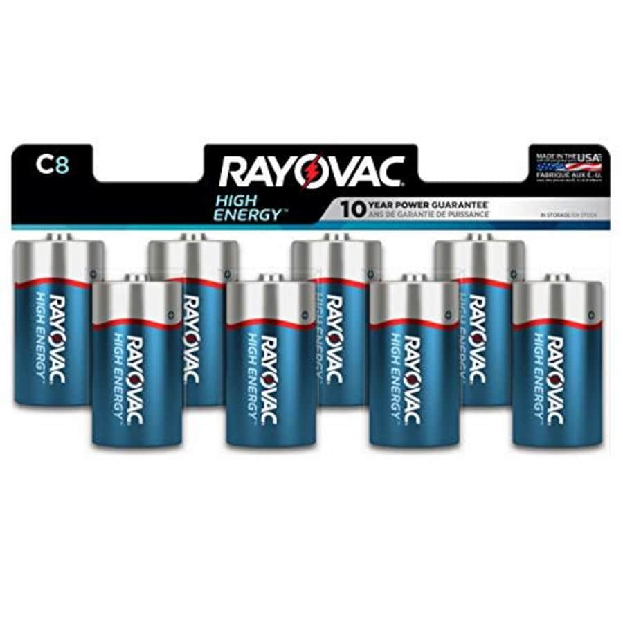 Rayovac C Batteries, Alkaline C Cell Batteries (8 Battery Count) for $43