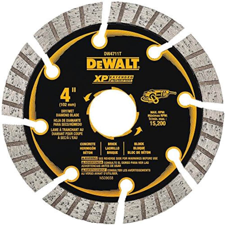DEWALT DW4711T 4" XP Turbo Segment Diamond Blade for $22