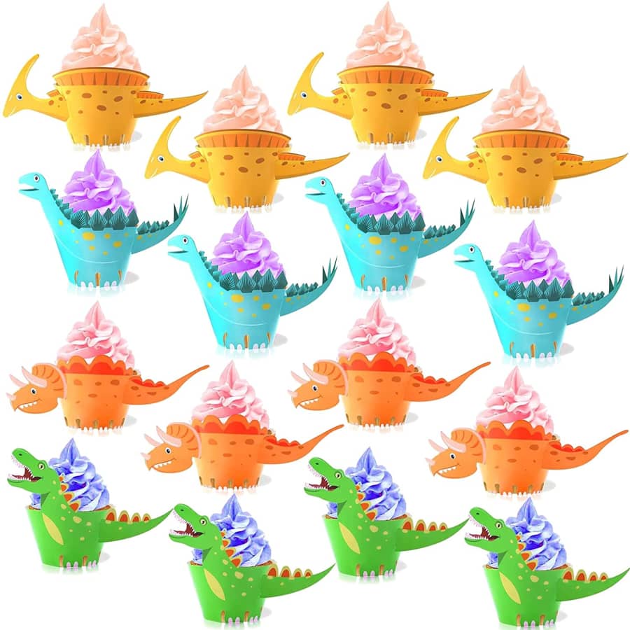 Konsait Dinosaur Cupcake Wrapper 48-Pack for $9
