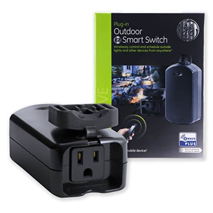 GE 14284 Enbrighten Z-Wave Plus Smart Outdoor Switch, 1-Outlet Plug-In, Weather-Resistant, Works for $43 GE 14284 Enbrighten Z-Wave Plus Smart Outdoor Switch, 1-Outlet Plug-In, Weather-Resistant, Works for $43