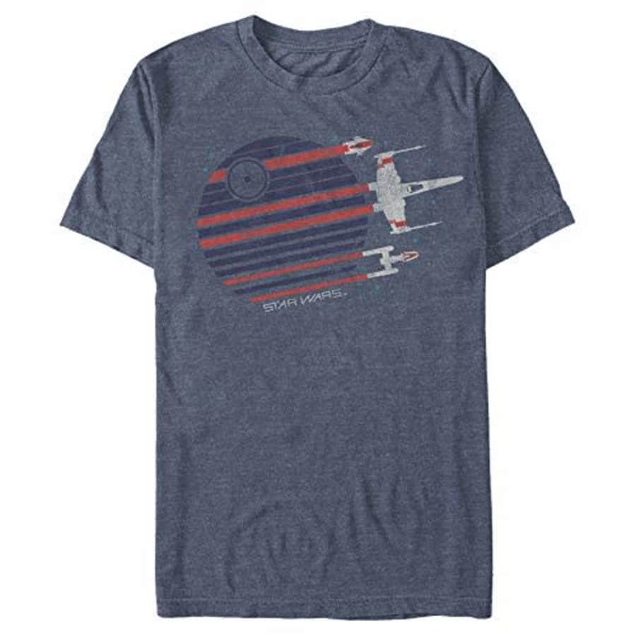 Star Wars Men's Rebel Flyby Graphic T-Shirt, Navy HTR, x-Large for $22
