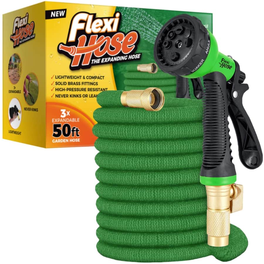 Flexi Hose 50-Foot Garden Hose with 8 Function Nozzle for $92