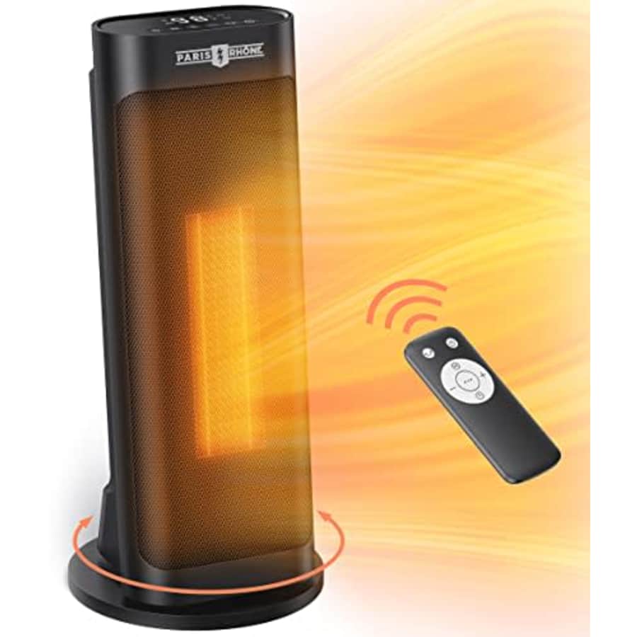 Paris Rhône Space Heater, PARIS RHNE 18'' 1500W Fast Heating Electric Space Heater for Large Room, Tilt for $35