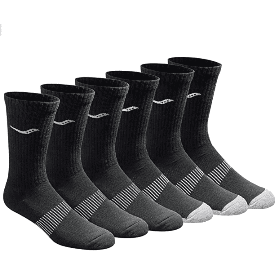 Saucony Men's Mesh Ventilating Performance Crew Socks 6-Pack for $10 Saucony Men's Mesh Ventilating Performance Crew Socks 6-Pack for $10