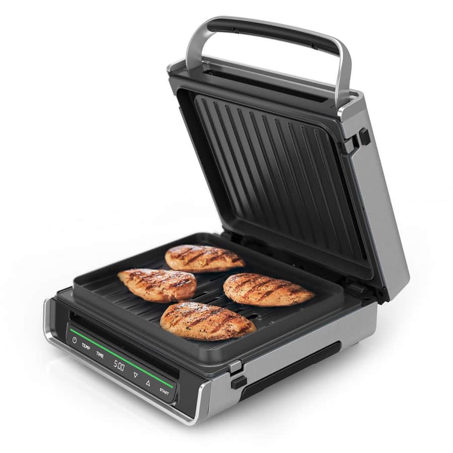 George Foreman Digital Stainless Steel Family Size Smokeless Grill for $91 George Foreman Digital Stainless Steel Family Size Smokeless Grill for $91