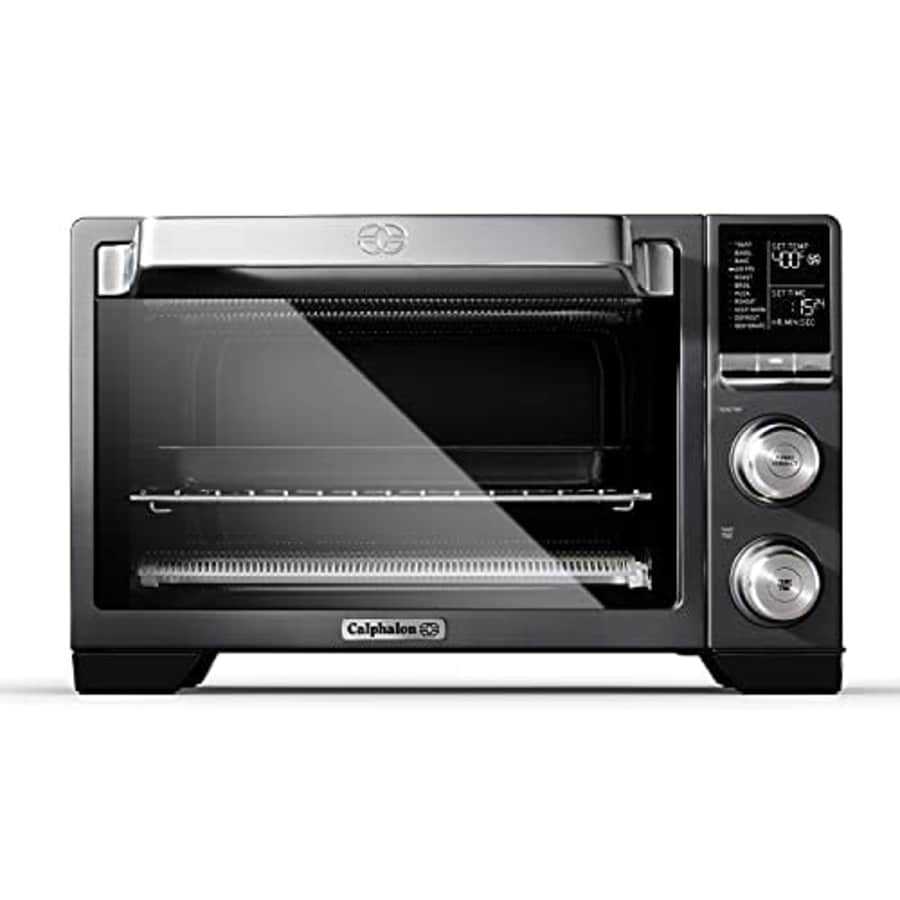 Calphalon Quartz Heat Countertop Toaster Oven, Stainless Steel, Extra-Large Capacity, Black, Dark for $161
