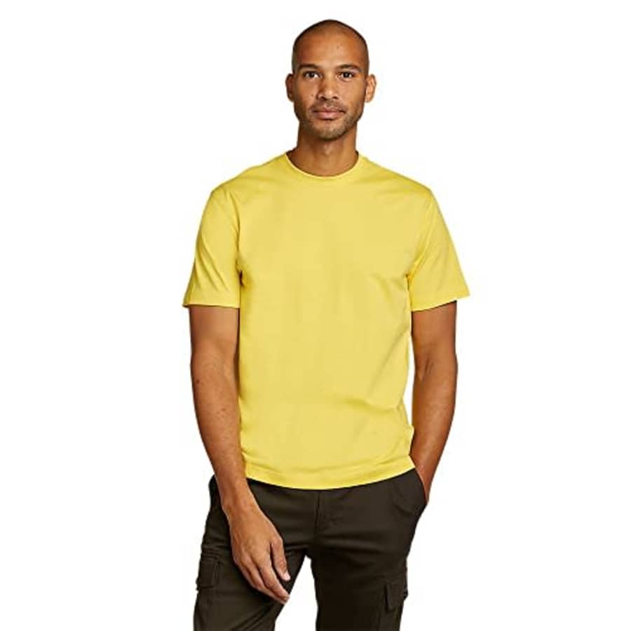 Eddie Bauer Men's Legend Wash 100% Cotton Short-Sleeve Classic T-Shirt, Bright Yellow, Medium for $15 Eddie Bauer Men's Legend Wash 100% Cotton Short-Sleeve Classic T-Shirt, Bright Yellow, Medium for $15