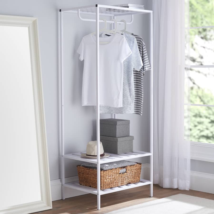 Mainstays Modern Farmhouse Slim Garment Rack for $50