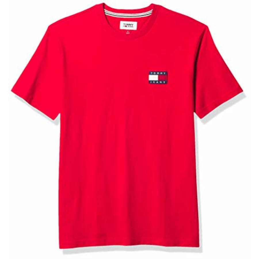 Tommy Hilfiger Men's Tommy Jeans Graphic T Shirt, Blush RED AA 106-880, LG for $21