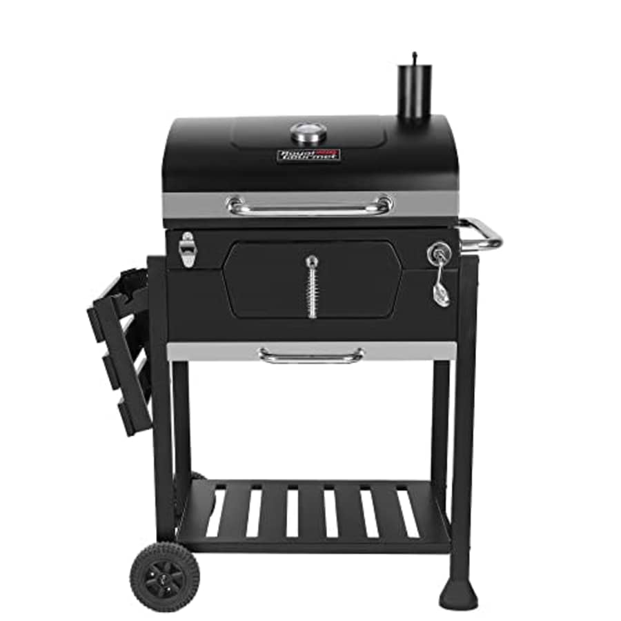 Royal Gourmet 24-Inch Charcoal Grill with Foldable Side Table, 490 Square Inches Heavy-duty BBQ for $122