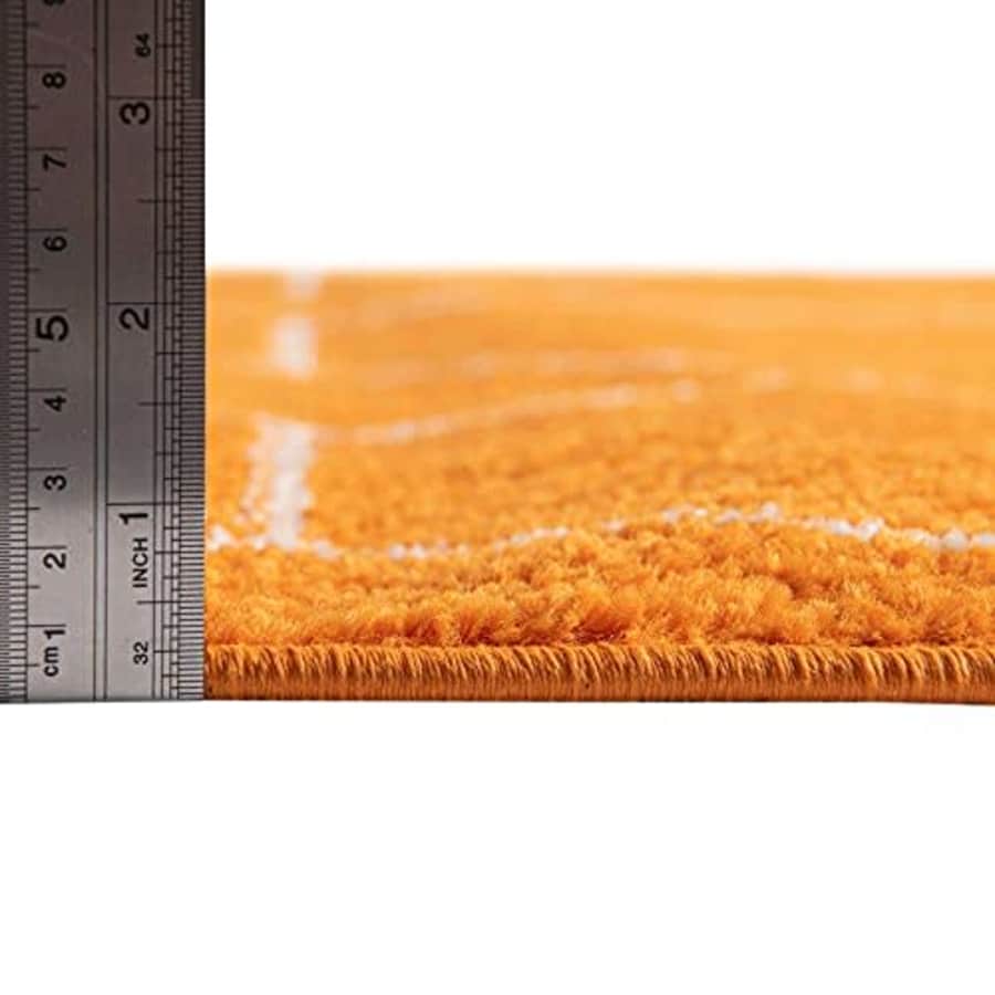 Unique Loom Trellis Frieze Collection Area Rug - Geometric (4' 1" Round, Orange/ Ivory) for $26 Unique Loom Trellis Frieze Collection Area Rug - Geometric (4' 1" Round, Orange/ Ivory) for $26