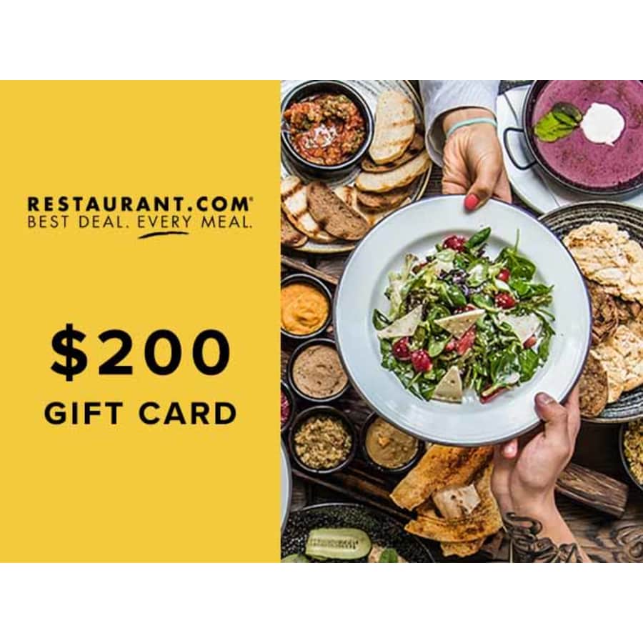 $200 Restaurant.com Digital Gift Card: $35 $200 Restaurant.com Digital Gift Card: $35