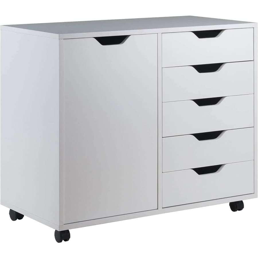 Winsome Halifax 2-Section 5-Drawer Mobile Storage Cabinet: $122