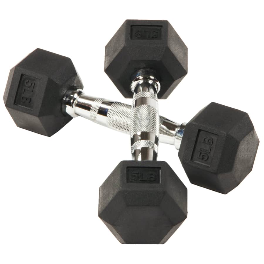 BalanceFrom Rubber Encased Hex Dumbbells for $14 BalanceFrom Rubber Encased Hex Dumbbells for $14