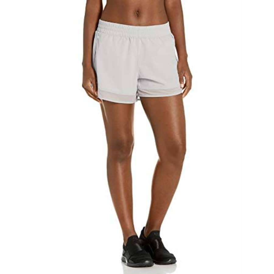 Jockey Women's Activewear Gravity Stretch Woven Short with Mesh Hem, High Rise Grey, s for $17