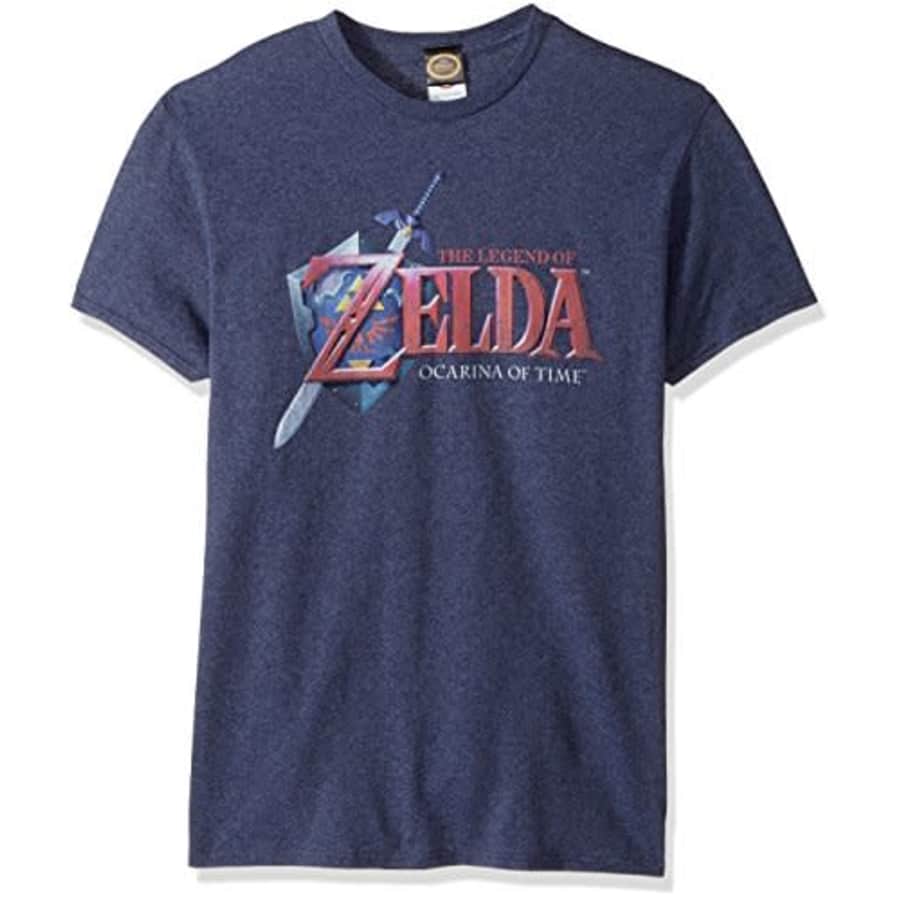 Nintendo Men's Hey Ocarina T-Shirt, Premium Navy Heather, Medium for $16