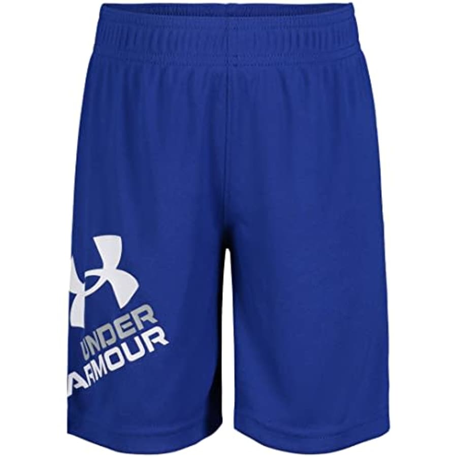Under Armour Boys' Prototype Symbol Short, Wordmark Screen Print, Elastic Waistband, Royal for $26