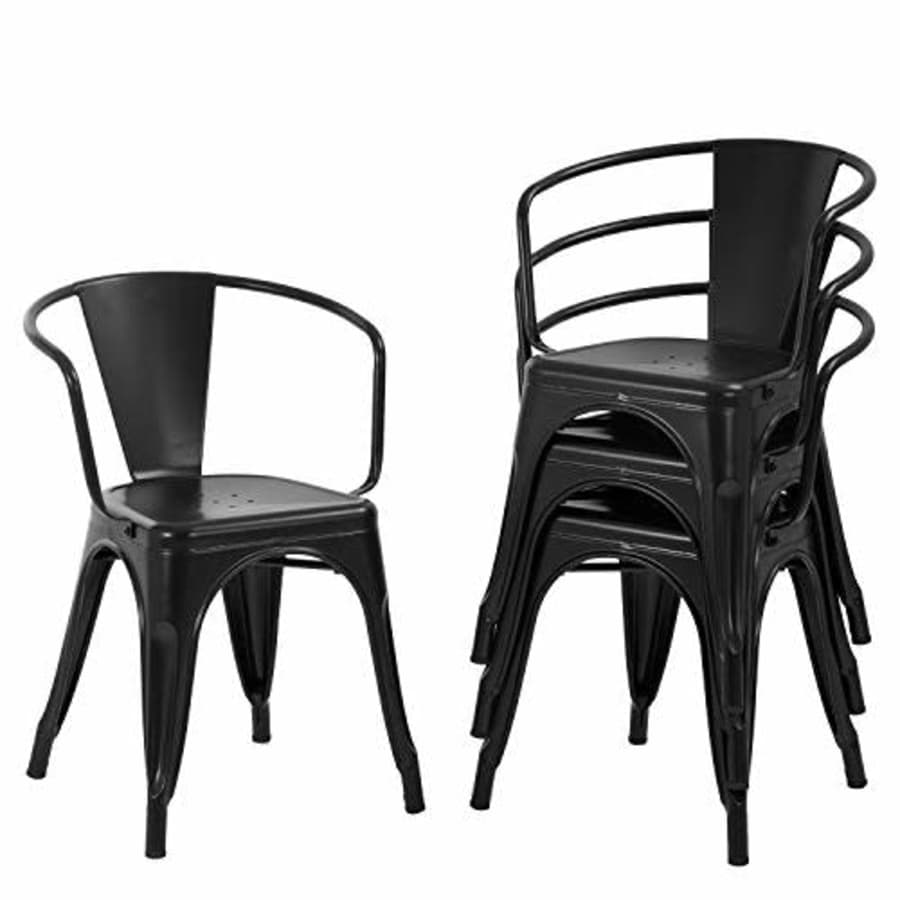 FDW Dining Chairs Set of 4 Metal Chair Indoor Outdoor Chairs Patio Chairs Kitchen Dining Chairs 18 for $102